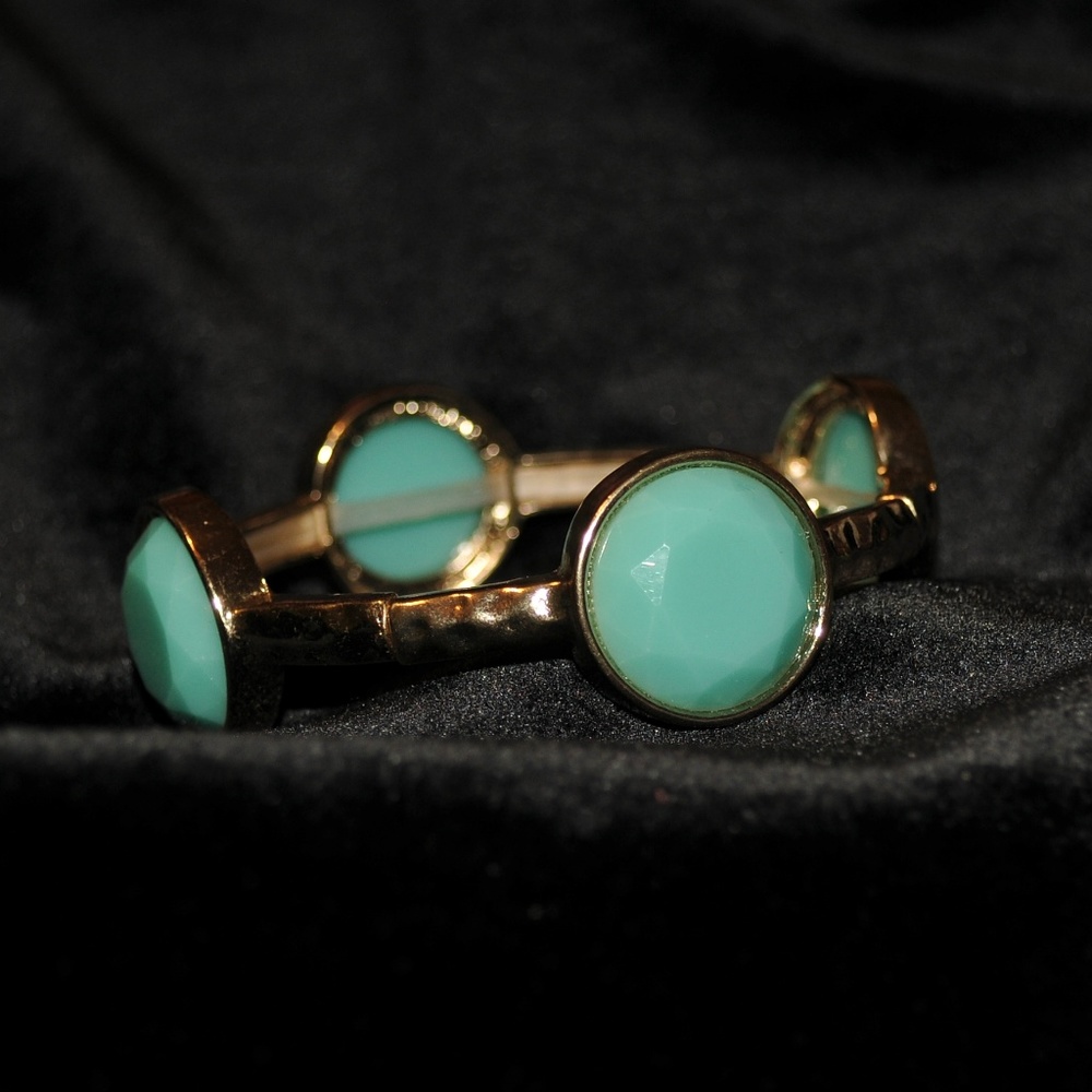 Gold Mint / Turquoise Adjustable Bracelet 8040‎ Western Style Bracelet